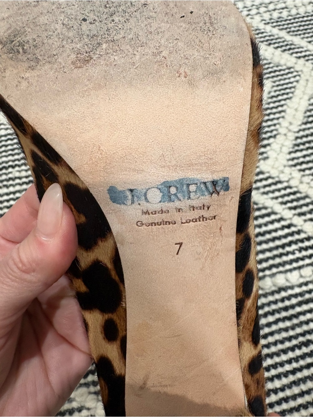 J.Crew Collection Etta Leopard Calf Hair Platform Pumps made in Italy Size 7 - Picture 5 of 6